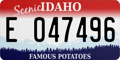 ID license plate E047496