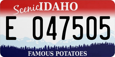 ID license plate E047505