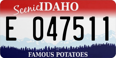 ID license plate E047511