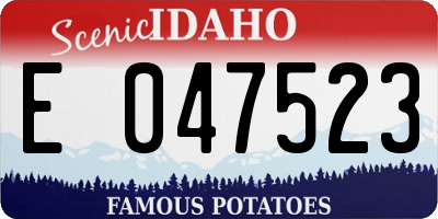 ID license plate E047523