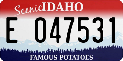 ID license plate E047531