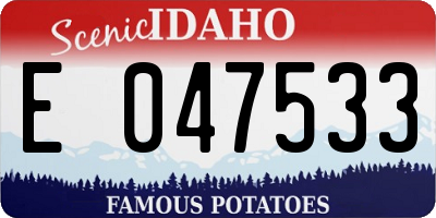 ID license plate E047533