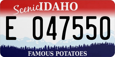 ID license plate E047550