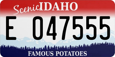 ID license plate E047555