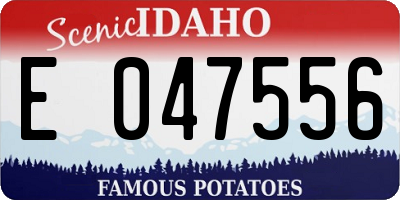 ID license plate E047556