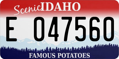 ID license plate E047560