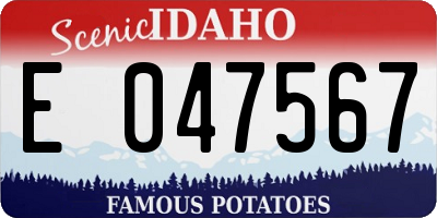 ID license plate E047567