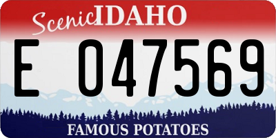 ID license plate E047569