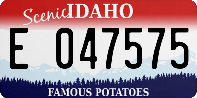 ID license plate E047575