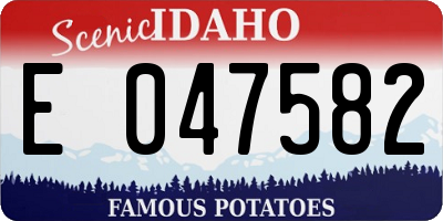 ID license plate E047582