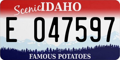 ID license plate E047597