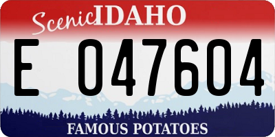 ID license plate E047604
