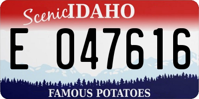 ID license plate E047616