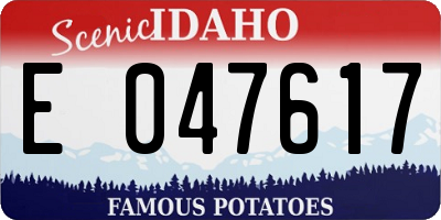 ID license plate E047617