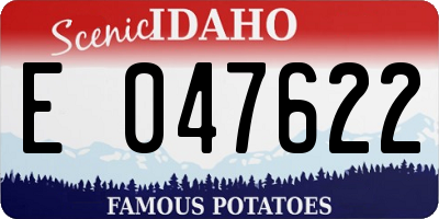 ID license plate E047622