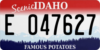 ID license plate E047627