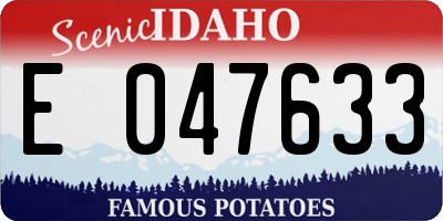ID license plate E047633