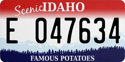 ID license plate E047634