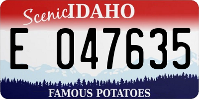 ID license plate E047635