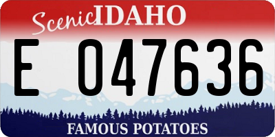 ID license plate E047636