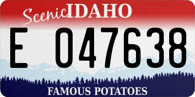 ID license plate E047638