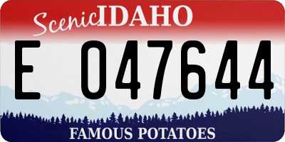 ID license plate E047644