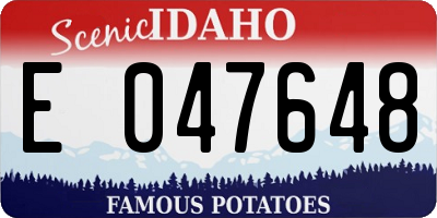 ID license plate E047648