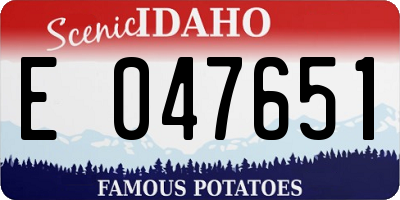 ID license plate E047651