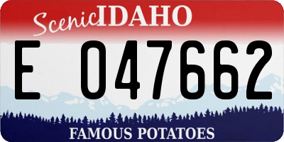 ID license plate E047662