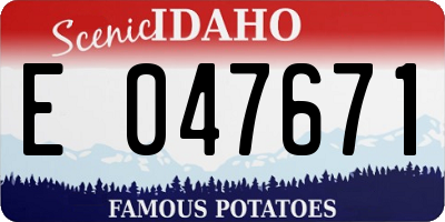 ID license plate E047671