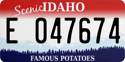 ID license plate E047674