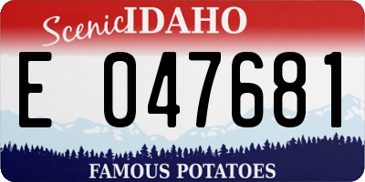 ID license plate E047681