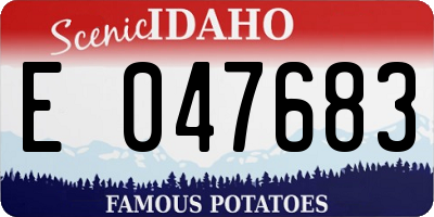 ID license plate E047683