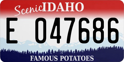 ID license plate E047686