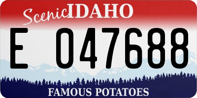 ID license plate E047688