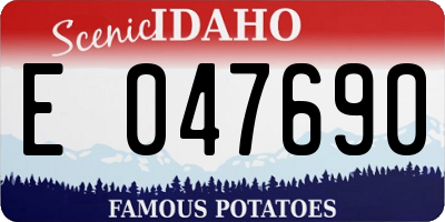 ID license plate E047690