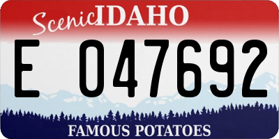 ID license plate E047692