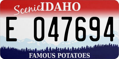 ID license plate E047694