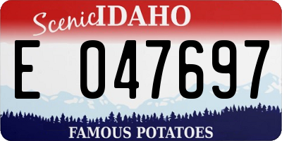 ID license plate E047697