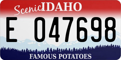 ID license plate E047698