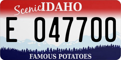 ID license plate E047700