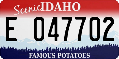 ID license plate E047702