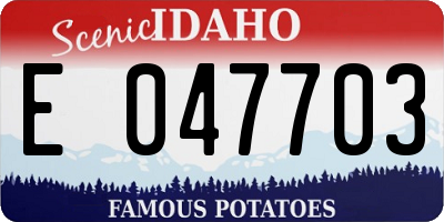 ID license plate E047703
