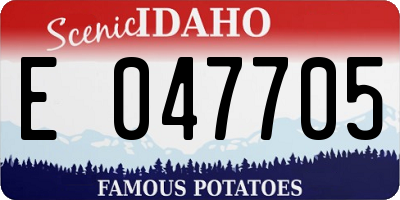 ID license plate E047705