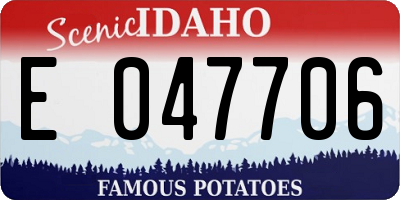 ID license plate E047706