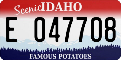 ID license plate E047708