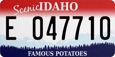 ID license plate E047710