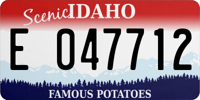 ID license plate E047712