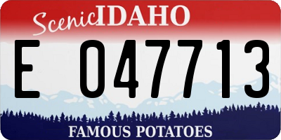 ID license plate E047713
