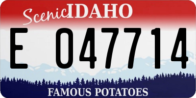 ID license plate E047714